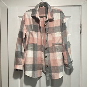 Large Shacket Fall Pink/Grey